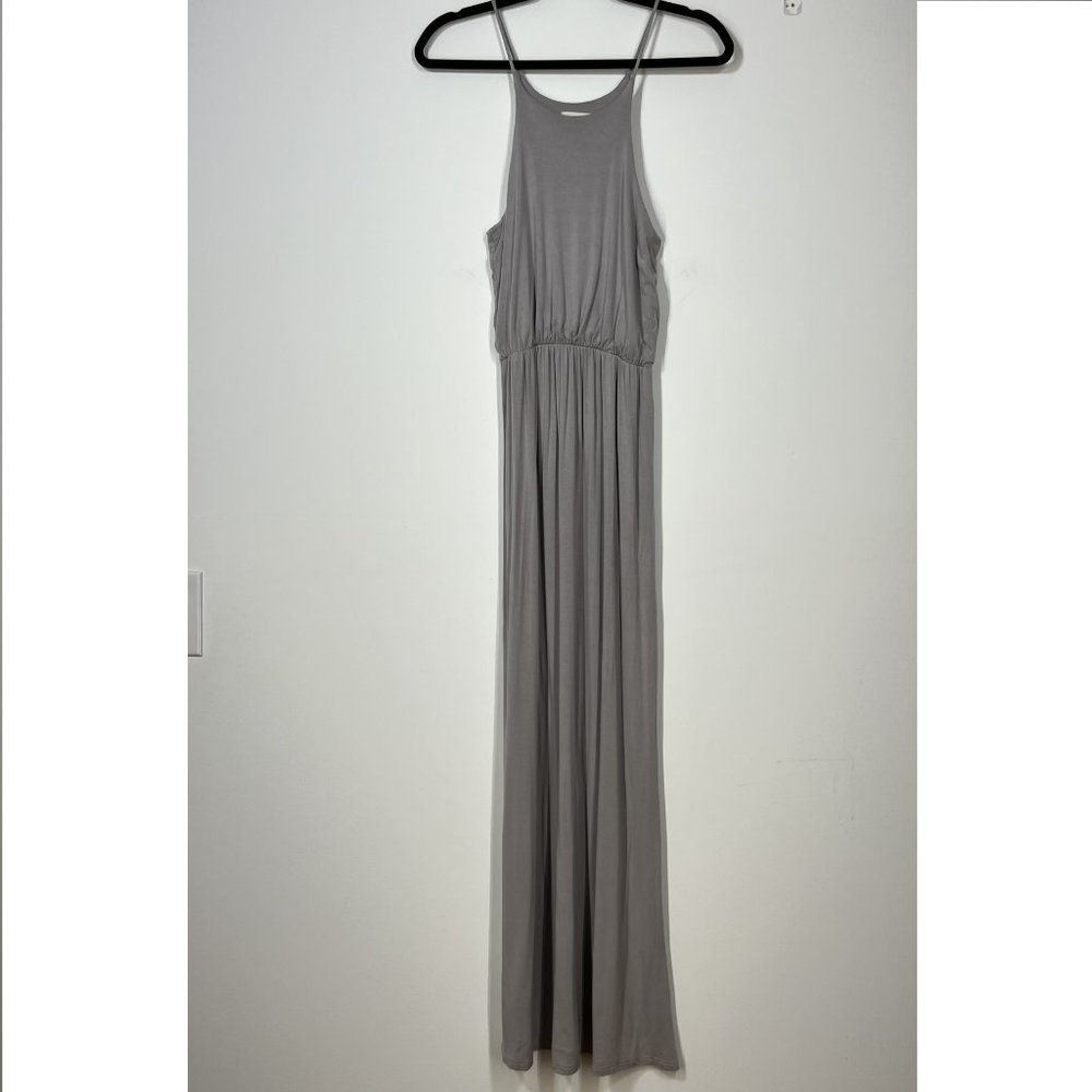 The Outfit | Grey Highneck Summer Maxi Racer back Dress